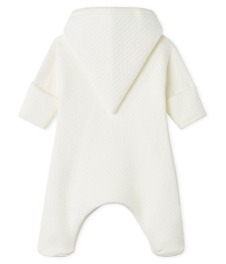 Combinaison longue b&eacute;b&eacute; en tubique matelass&eacute; blanc