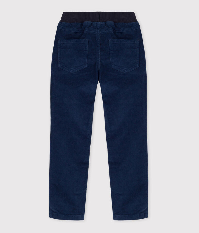 Pantalon droit en velours moyen enfant fille / gar&ccedil;on bleu CREPUSCULE