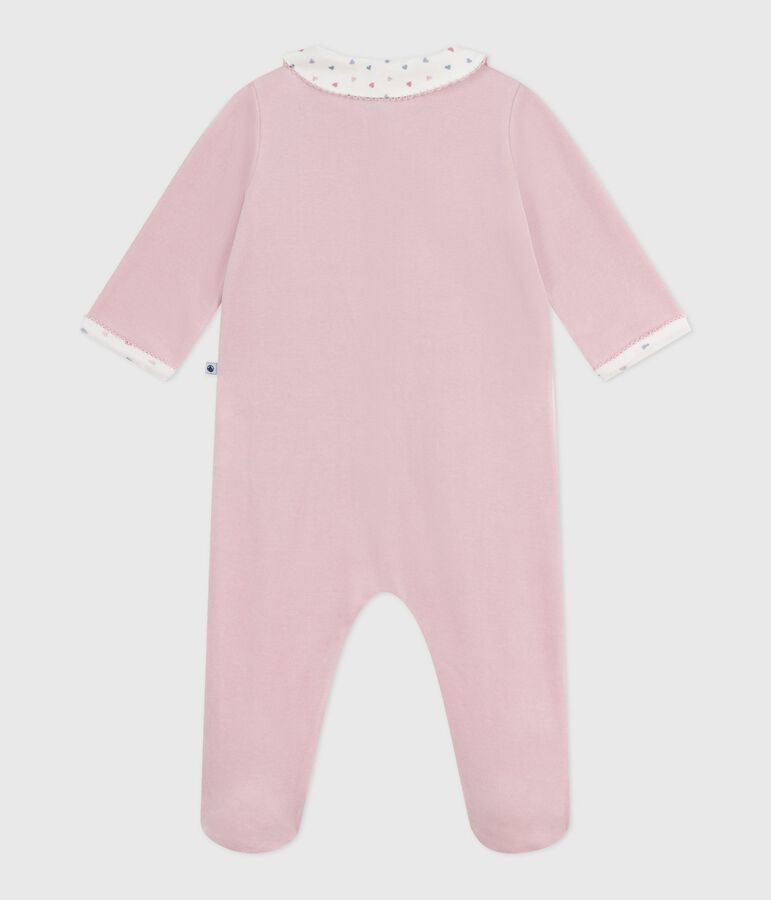 Pyjama b&eacute;b&eacute; en velours avec col rose JOLI