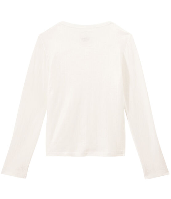 Cardigan femme en tubique extrafin blanc MARSHMALLOW