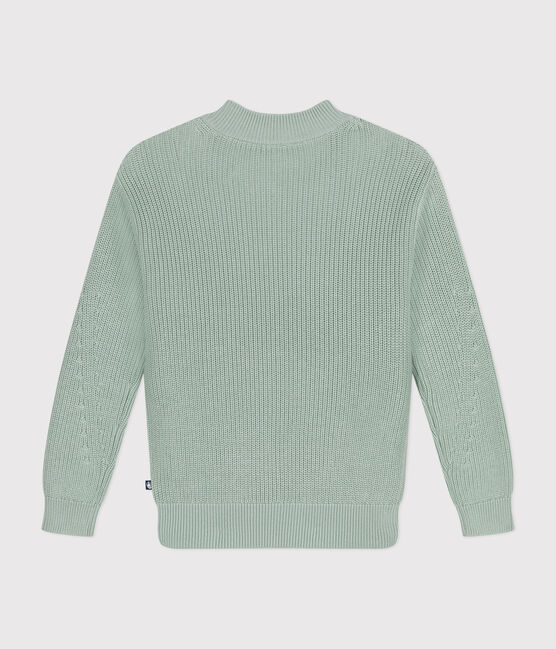 Pull en côte anglaise en coton Femme vert HERBIER