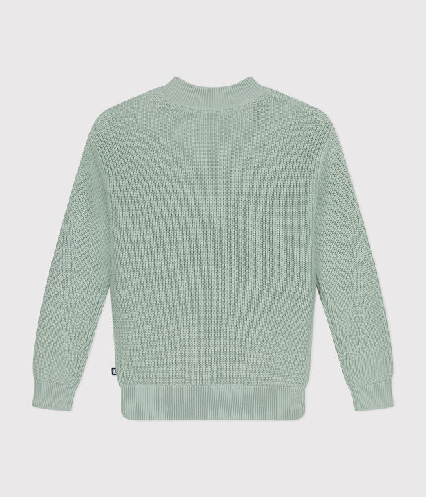 Pull en c&ocirc;te anglaise en coton Femme vert
