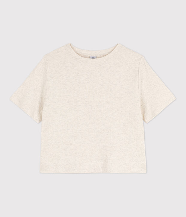 T-shirt LE BOXY en coton Femme beige chin&eacute;