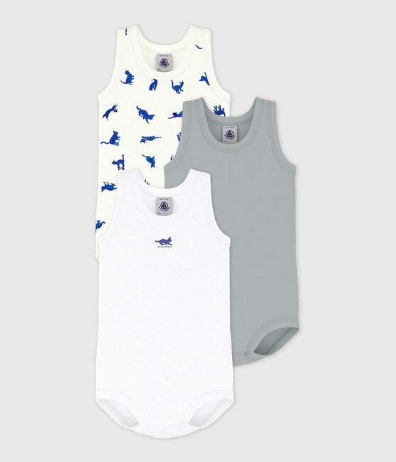 Lot de bodies sans manches en coton imprimé chat bébé variante 1