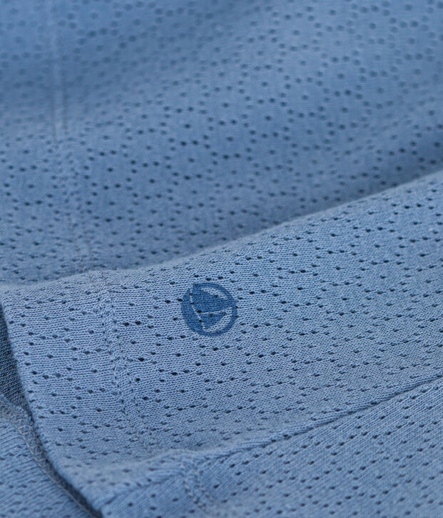 Nuisette en coton ajour&eacute; femme bleu