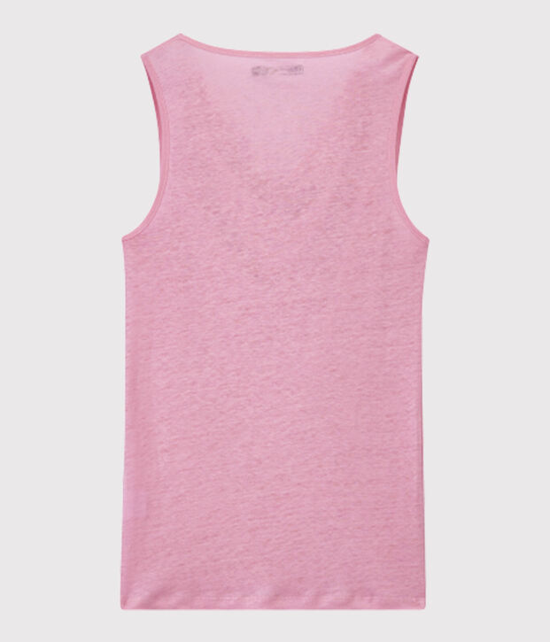 Top femme en lin iris&eacute; rose/gris