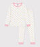 Pyjama tr&egrave;s ajust&eacute; enfant en coton imprim&eacute; blanc/multicouleur