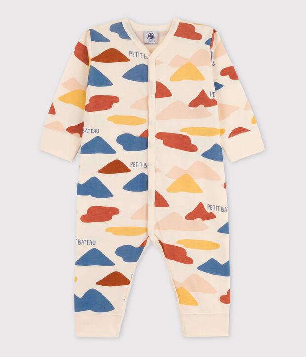 Dors-bien sans pieds b&eacute;b&eacute; en coton &eacute;cru/multicouleur