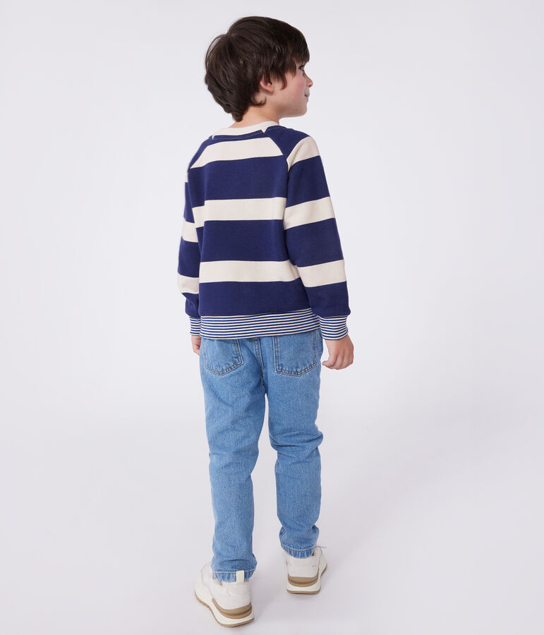 Sweatshirt enfant mixte en coton &agrave; rayures bleu MEDIEVAL/ AVALANCHE