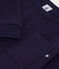 Tee-shirt enfant manches longues en coton uni bleu marine
