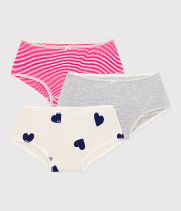 Lot de shorties enfant en coton imprimé cœurs