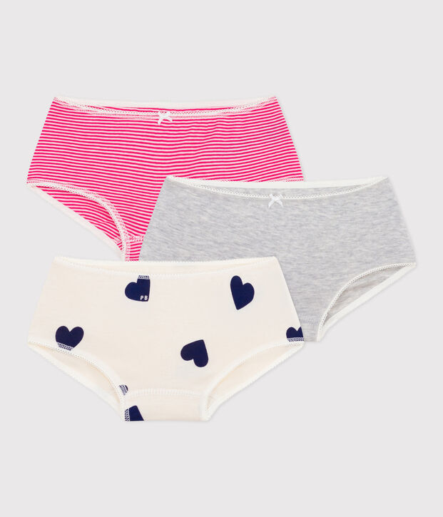 Lot de shorties enfant en coton imprim&eacute; c&oelig;urs multicouleur