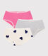 Lot de shorties enfant en coton imprimé cœurs