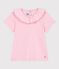 Tee-shirt enfant manches courtes en coton uni rose