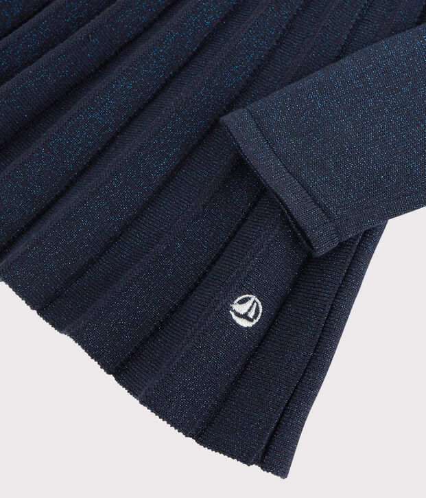 Robe manches longues coton enfant fille bleu