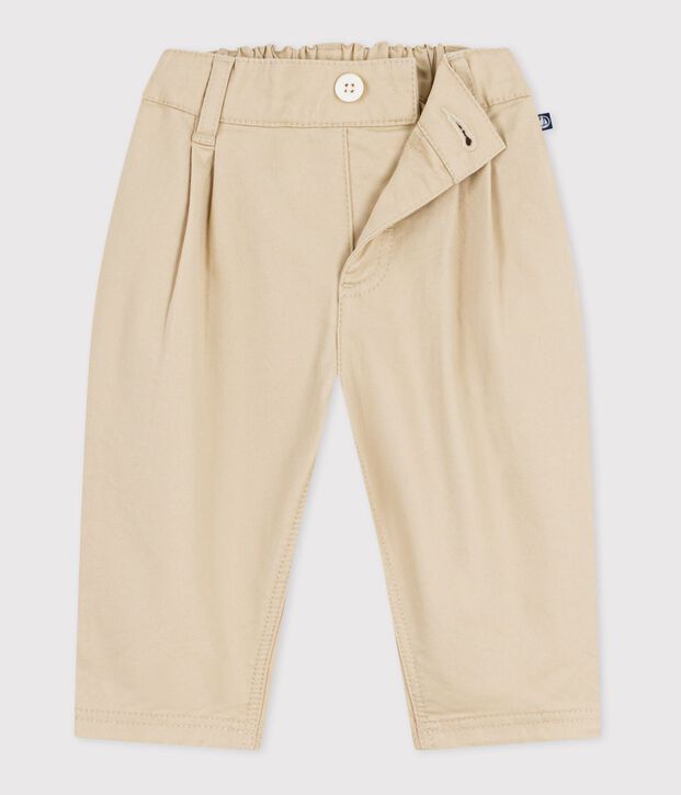 Pantalon b&eacute;b&eacute; en serge uni beige