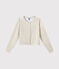 Cardigan cérémonie enfant fille blanc ECUME/marron EM DORE