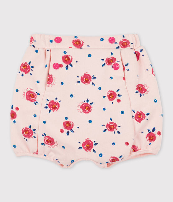 Culotte bloomer bébé fille rose MINOIS/blanc MULTICO
