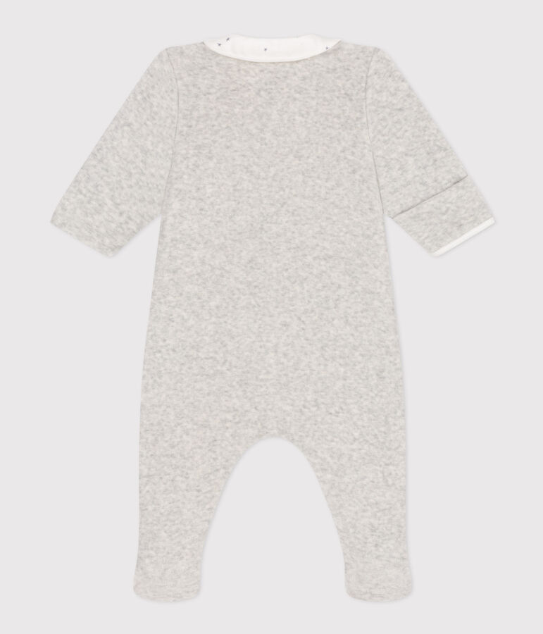 Pyjama b&eacute;b&eacute;  en velours gris BELUGA CHINE