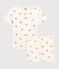 Pyjacourt crabes petite fille en coton blanc MARSHMALLOW/blanc MULTICO