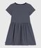 Robe enfant en coton manches courtes rayée bleu SMOKING/blanc MARSHMALLOW