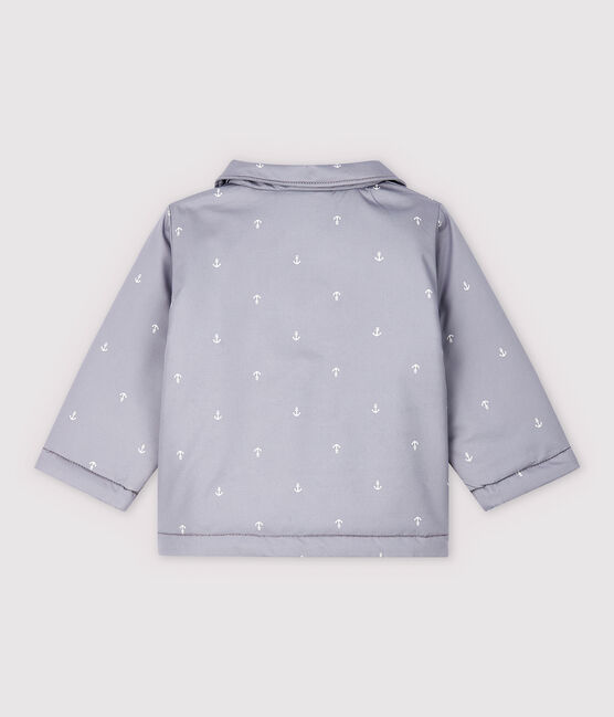 Veste cérémonie en serge craquante bébé garçon gris CONCRETE/blanc MARSHMALLOW