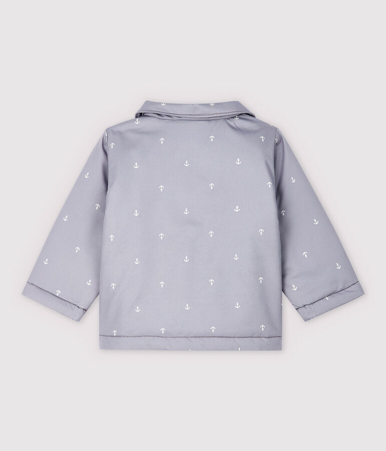 Veste c&eacute;r&eacute;monie en serge craquante b&eacute;b&eacute; gar&ccedil;on gris CONCRETE/blanc MARSHMALLOW