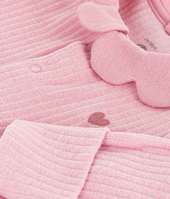 Pyjama bébé en velours à col uni rose CHARME