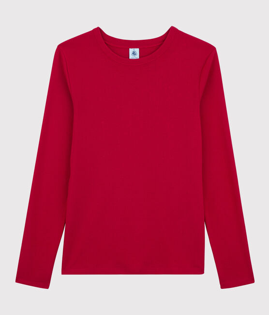 T-shirt col rond iconique en coton Femme rouge TERKUIT