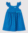 Robe à bretelles en broderie anglaise bébé fille bleu MYKONOS