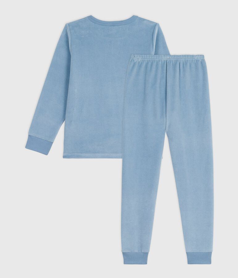 Pyjama enfant en velours bleu ADRIATIC