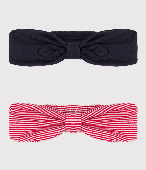 Lot de 2 bandeaux en coton b&eacute;b&eacute; multicouleur