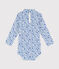 Body manches longues en coton bébé. blanc MARSHMALLOW/blanc MULTICO
