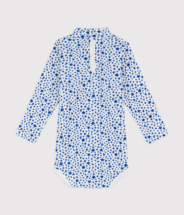 Body manches longues en coton b&eacute;b&eacute;. blanc MARSHMALLOW/blanc MULTICO