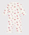 Pyjama bébé en coton sans pieds avec col pétale fruits blanc MARSHMALLOW/blanc MULTICO
