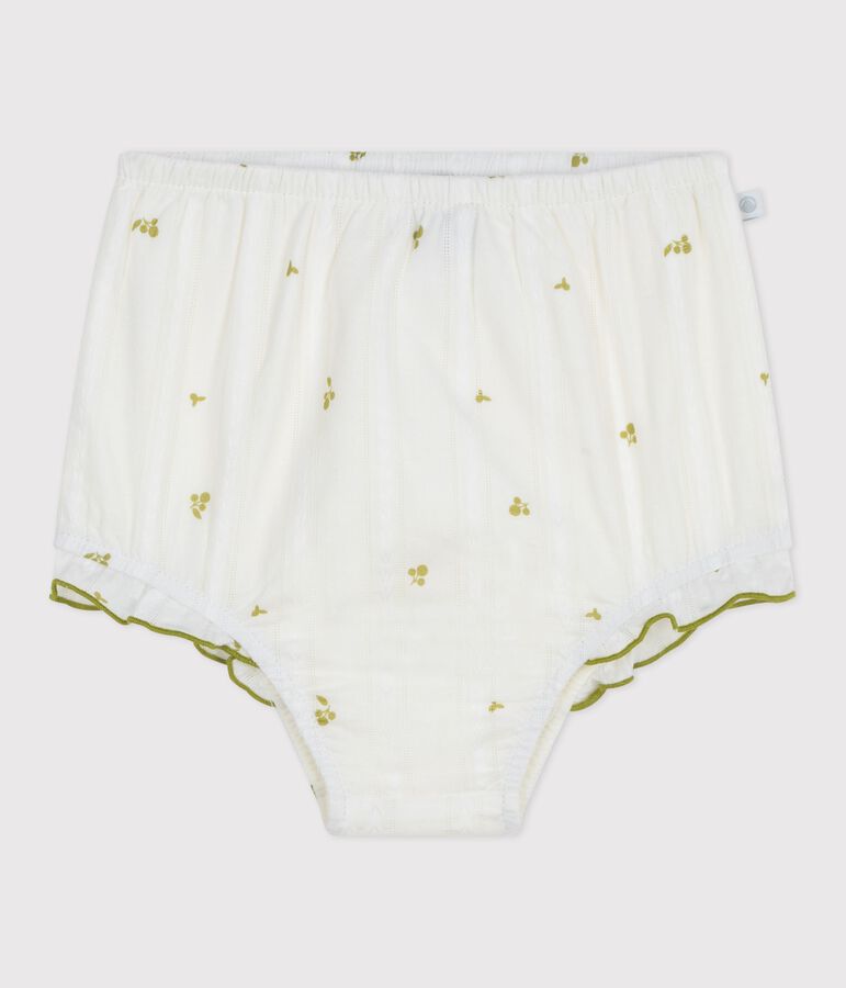 Bloomer b&eacute;b&eacute; en coton imprim&eacute; fleurs vert/vert