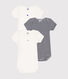 Lot de 3 bodies manches courtes en coton bébé