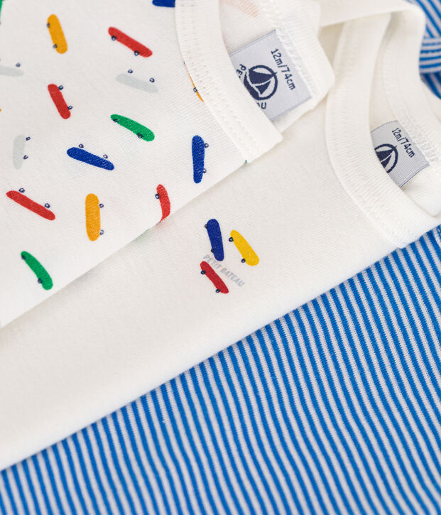 Lot de 3 bodies manches courtes skate en coton b&eacute;b&eacute; multicouleur