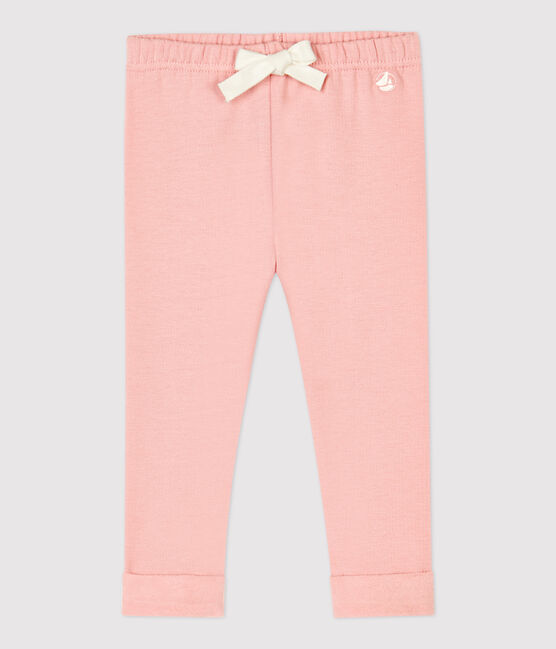 Pantalon en coton bio bébé. rose CHARME