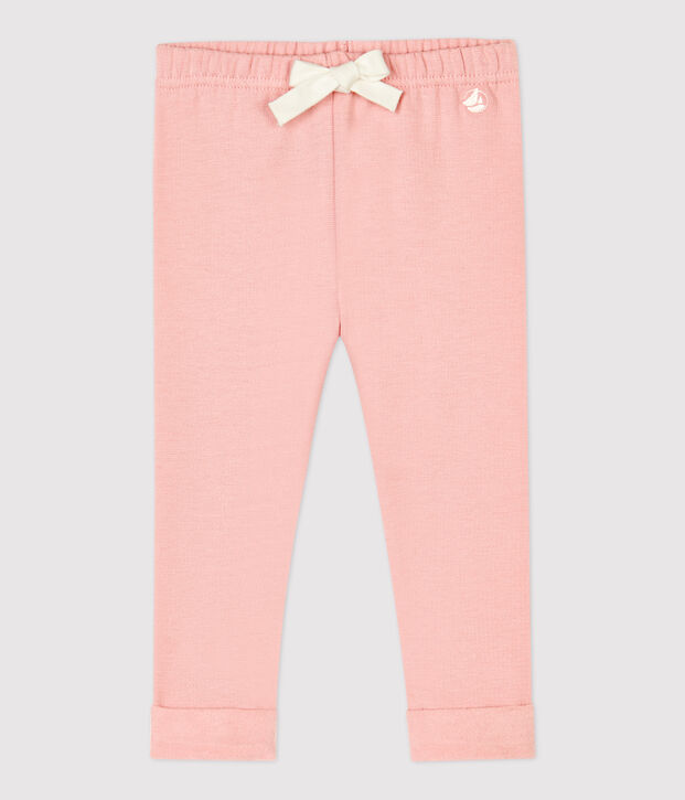 Pantalon en coton bio b&eacute;b&eacute;. rose