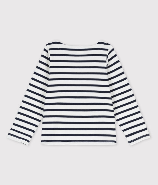 Marini&egrave;re en coton enfant fille blanc/bleu
