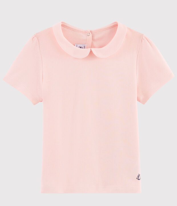 Tee-shirt manches courtes en coton enfant fille rose