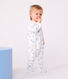 Pyjama bébé en molleton gratté à col imprimé cœurs