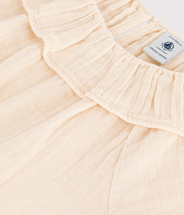 Blouse en gaze de coton enfant fille &eacute;cru