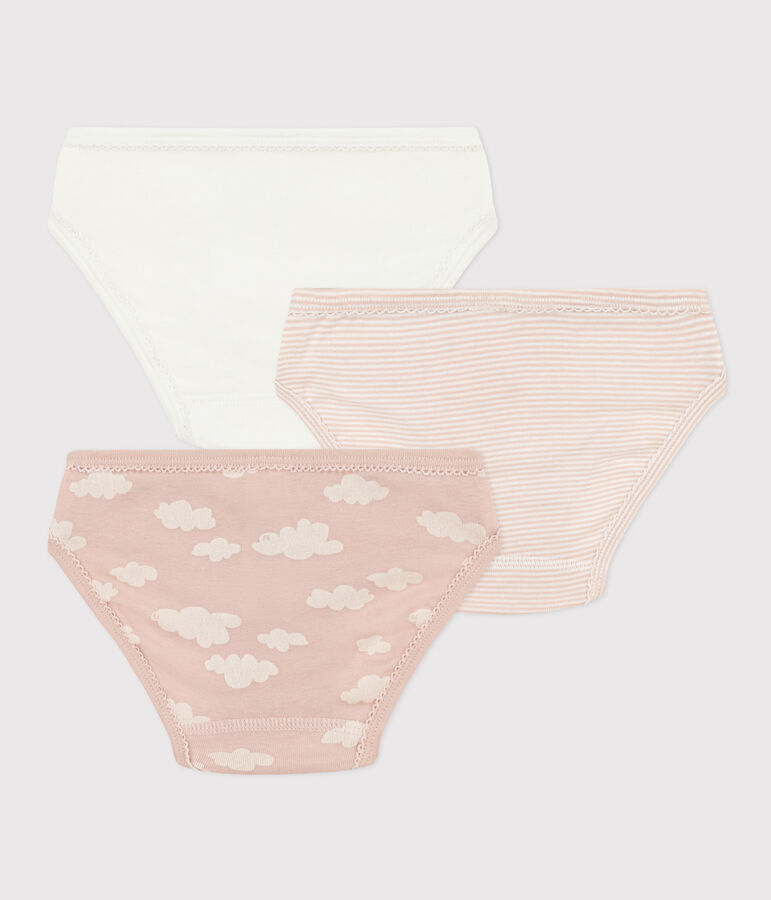 Lot de 3 culottes nuages en coton petite fille multicouleur