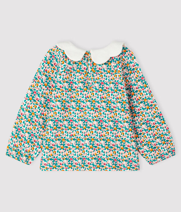 Blouse manches longues b&eacute;b&eacute; fille blanc/multicouleur