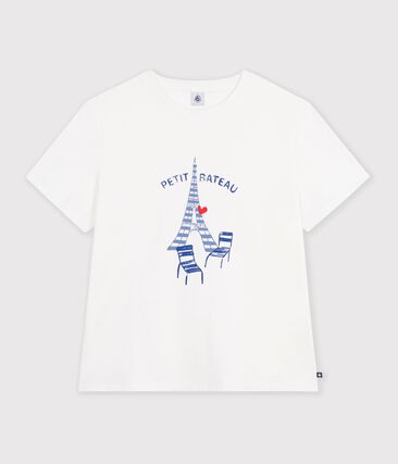 Tee-shirt femme en coton manches courtes à motif