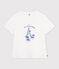 Tee-shirt femme en coton manches courtes &agrave; motif blanc