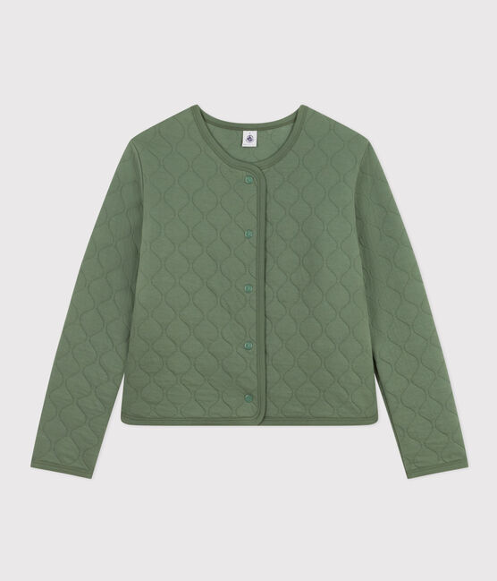 Cardigan en tubique matelassé femme vert CROCO