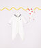 Pyjama b&eacute;b&eacute; en velours &agrave; col vareuse blanc
